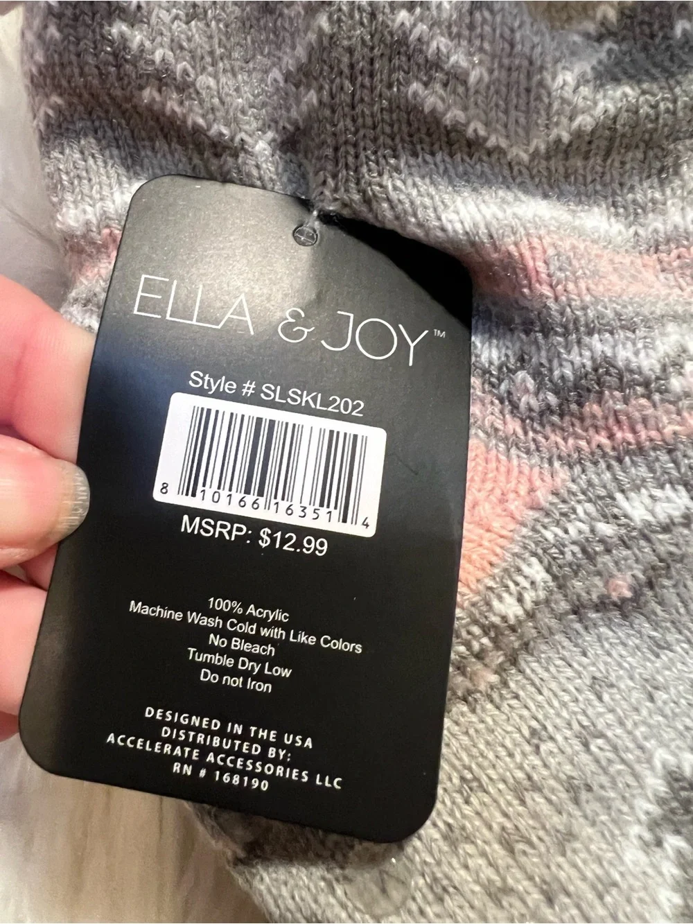 Ella & Joy Women's Sherpa Lined Lounge Bootie Socks Gray Pink Fair Isle SLSKL202